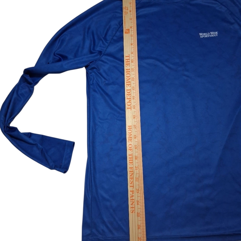 EUC World Wide Sportsman Sz. M Blue/Large Fish‎ Graphic Long Sleeve Shirt - Picture 6 of 10